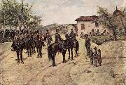 Giovanni Fattori Rast der Kavallerieeinheit painting